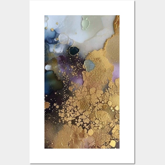 Gold and Purple abstract art Wall Art by MyAbstractInk